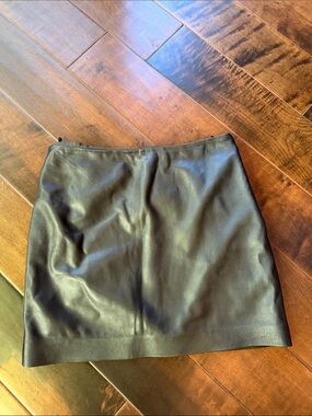 Wilfred Black genuine, leather Mini Skirt